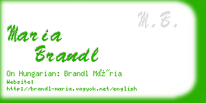 maria brandl business card